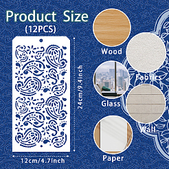 12Pcs 12 Styles PET Hollow Out Drawing Painting Stencils&nbsp;DIY-WH0643-017