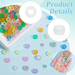 DIY Luminous Flat Round Plastic & Acrylic Beads Bracelet Kits&nbsp;DIY-AR0004-15