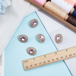 4Pcs 1-Hole Alloy Glass Shank Buttons&nbsp;FIND-DR0001-99C