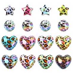 10Pcs 2 Styles UV Plating Opaque Acrylic Beads&nbsp;OACR-YW0003-44A