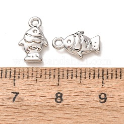 合金チャーム  魚のチャーム  ラックめっき  長持ちメッキ  鉛フリー＆カドミウムフリー  プラチナ  11x7x2.5mm  穴：1.2mm&nbsp;AL-CBAB7DD-09P