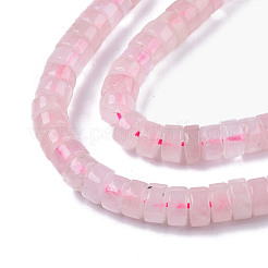 天然マダガスカル ローズクォーツビーズ連売り  ヒシビーズ  フラットラウンド/ディスク  6~6.5x3~3.5mm  穴：0.9mm  約115~118個/連  15.16インチ〜15.35インチ（38.5~39cm）&nbsp;G-N326-148A