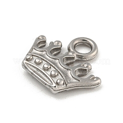 変色しない304ステンレススチールチャーム  クラウンチャーム  ステンレス鋼色  13x14x3mm  穴：2.4mm&nbsp;STAS-N103-98P