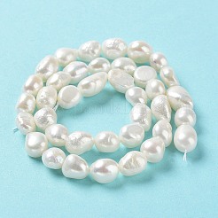 天然養殖淡水パールビーズ連売り  両面研磨  グレード3a+  貝殻色  8.5~10x8~9x7~9mm  穴：0.7mm  約37~38個/連  13.58''（34.5~36センチメートル）&nbsp;PEAR-Z002-01