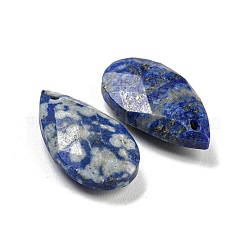 天然ラピスラズリのファセットペンダント  ティアドロップチャーム  17.5x10x4.5mm  穴：0.8mm&nbsp;G-Q006-11