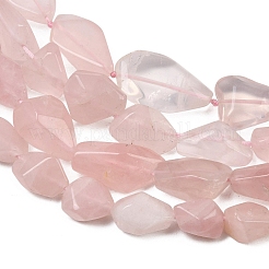 天然石ローズクォーツビーズ連売り  ナゲット  12~26x10~18x5~15mm  穴：1mm  約18~26個/連  16.14~16.54''（41~42センチメートル）&nbsp;GG-CBA3D9B-11