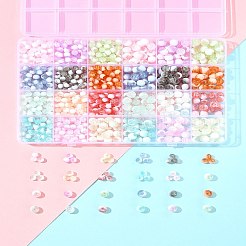 クラックルガラスビーズ連売り850本  ロンデル  ミックスカラー  6~8mm  穴：0.8~1mm&nbsp;GLAA-FS0002-08