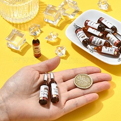 樹脂製ビッグペンダント6個  模造ビール瓶  ココナッツブラウン  53x12mm  穴：2mm&nbsp;RESI-YW0005-92