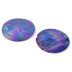 Spray Painted Natural Capiz Shell Pendants&nbsp;SSHEL-Z002-01D