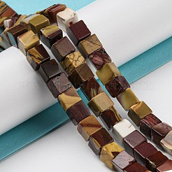 天然石モッカイトビーズ連売り  キューブ  6~6.5x6~6.5x6~6.5mm  穴：1.2mm  約63~64個/連  15''~15.16''（38.1~38.5センチメートル）&nbsp;G-Q1008-B06