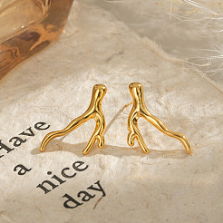 Stainless Steel Branch Stud Earrings&nbsp;GY4783