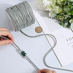 50m 7芯ポリエステル＆スパンデックスコードロープ  模様を持つ  プラスチックスプール付き  ロープブレスレット作りに  士官候補生ブルー  4mm&nbsp;RCP-SP0001-01C