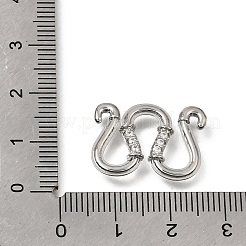 真鍮製マイクロパヴェクリアキュービックジルコニアMフック留め具  ラックめっき  プラチナ  15x21x3mm&nbsp;KK-CBA0DF0-15P