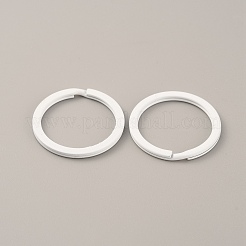 スプレー塗装された鉄のキーチェーンの留め金  リング  ホワイト  30x2.5mm  内径：24.7mm&nbsp;IFIN-WH0063-13K