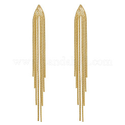合金タッセルのスタッドのピアス  ゴールドカラー  81x13mm&nbsp;FS-WGEF59C-01