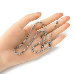 304 Stainless Steel Rope Chain Necklace for Men Women&nbsp;NJEW-YW0001-19