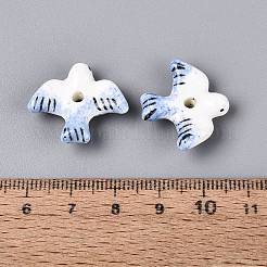 Hand Painted Peace Dove Porcelain Beads&nbsp;PORC-N013-05