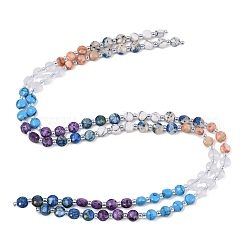 Dyed Natural White Jade & Red Netstone & Quartz Crystal & K2 Stone & Synthetic Turquoise Beads Strands&nbsp;G-Z135-B03