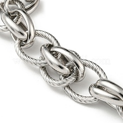 Non-Tarnish 201 Stainless Steel Oval Link Chain Bracelets&nbsp;STAS-Z056-19P