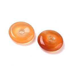 天然瑪瑙のドーント/円周率のディスクチャーム  染め＆加熱  チョコレート  15x4mm  穴：2.5~3mm&nbsp;G-L646-09B-02