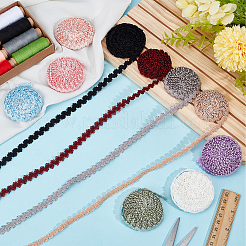 20 Yards 10 Colors Nylon Pleated Elastic Mesh Lace Ribbon&nbsp;OCOR-BC0009-33