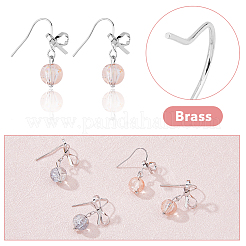 24Pcs Bowknot Shape Brass Earring Hooks&nbsp;KK-FH0007-22