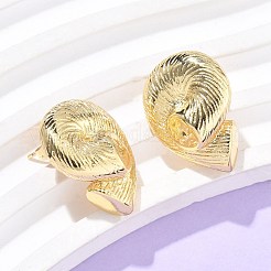 真鍮製スタンドピアス  巻き貝  18KGP本金メッキ  23x17.5mm&nbsp;LS-EJEW-Q017-06G