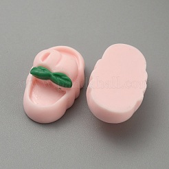 オペーク樹脂カボション  スリッパ  ピンク  23.5x13.5x9.5mm&nbsp;CRES-WH0010-051