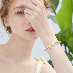 38個のガラスチャーム  花  プラチナトーンの真鍮ループとグリッターパウダー付き  グラデーションカラー  グレー  10.5x11mm  穴：2mm&nbsp;GLAA-TADJ0001-19D
