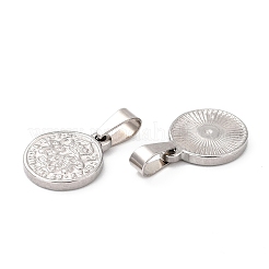 Non-Tarnish 304 Stainless Steel Coin Pendants&nbsp;STAS-F183-01P-A