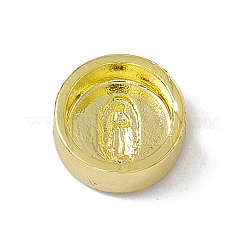 本物の 18k 金メッキ真鍮エナメル ビーズ  長持ちメッキ  宗教  カドミウムフリー＆鉛フリー  聖母マリアとフラットラウンド  ミックスカラー  11x4.5mm  穴：1.8mm&nbsp;KK-A170-02G-M