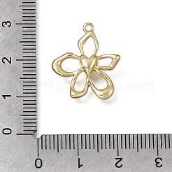 真鍮チャーム  ハートのチャームが付いた花  長持ちメッキ  切り取る  18KGP本金メッキ  20x18x4mm  穴：1.2mm&nbsp;KK-A302-03G
