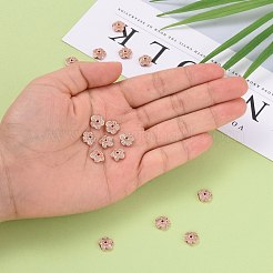 5 -petal真鍮マイクロクリアキュービックジルコニアビーズキャップ  カドミウムフリー＆ニッケルフリー＆鉛フリー  ローズゴールド本金メッキ  9x9x3mm  穴：1.5mm&nbsp;ZIRC-P001-31RG