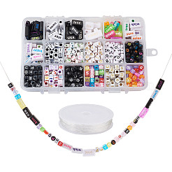 DIY Alphabet Themed Stretch Bracelet Making Kits&nbsp;DIY-PJ0001-08