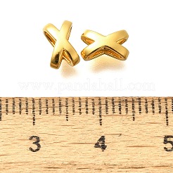 925スターリングシルバービーズ  X形状  18KGP本金メッキ  7.5x5x4.5mm  穴：1.2mm&nbsp;STER-B006-17G