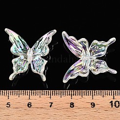 透明なアクリルビーズ  蝶  ABカラーメッキ  クリアAB  25x25x8.5mm  穴：1.5mm  約580個/500g&nbsp;OACR-N137-74A
