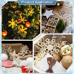 200Pcs Christmas Theme Unfinished Wood Snowflake Sheets&nbsp;FIND-BC0014-53