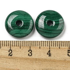 Natural Malachite Donut/Pi Disc Charms&nbsp;G-E557-15A