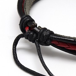 Trendy Unisex Casual Style Multi-Strand Wax and Leather Cord Bracelets&nbsp;BJEW-L295-M