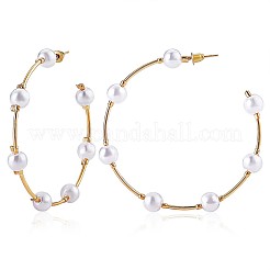 Shell Pearl Beaded Big Circle Stud Earrings&nbsp;JE988A