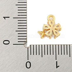 Brass Micro Pave Clear Cubic Zirconia Pendants&nbsp;LS-KK-U015-10G