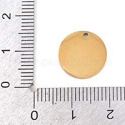 304ステンレススチールチャーム  単語の親友とフラットラウンド  ゴールドカラー  13x1.5mm  穴：1.2mm&nbsp;STAS-H249-15G