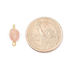 ナチュラルムーンストーンリンクコネクター  黄金の鉄のパーツと  ナゲット  14~18x5~8x4~6mm  穴：1.5mm＆2~3mm&nbsp;PALLOY-JF01073-05