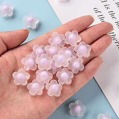 透明なアクリルビーズ  艶消し  二層ビーズ  花  プラム  16.5x17x9.5mm  穴：2.5mm  約390個/500g&nbsp;TACR-S152-09C-09