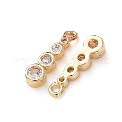 Brass Micro Pave Clear Cubic Zirconia Charms&nbsp;KK-C253-02A-G