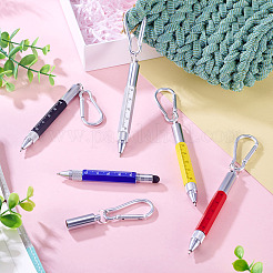 5Pcs 5 Colors Aluminum Practical 6-in-1 Keychain Pen&nbsp;AJEW-TA0002-13B