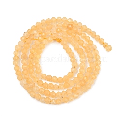 天然石トパーズ翡翠ビーズ連売り  多面カット  ラウンド  3mm  穴：0.6mm  約128~129個/連  15.16''~15.28