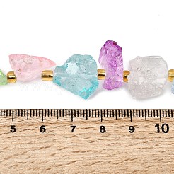 生の粗い天然水晶ビーズ連売り  染め  シードビーズで  ナゲット  8~18x9~15x8~11mm  穴：1.5~2mm  約12~13個/連  7.48''~7.68''（19~19.5センチメートル）&nbsp;G-Z131-J01-06