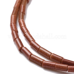 合成ゴールドストーン金砂石ビーズ連売り  コラム  4x2.5mm  穴：1mm  約87個/連  14.88~15.12インチ（37.8~38.4cm）&nbsp;G-M389-18