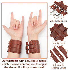 Adjustable Cowhide Cuff Cord Bracelet&nbsp;BJEW-WH0020-62P-01